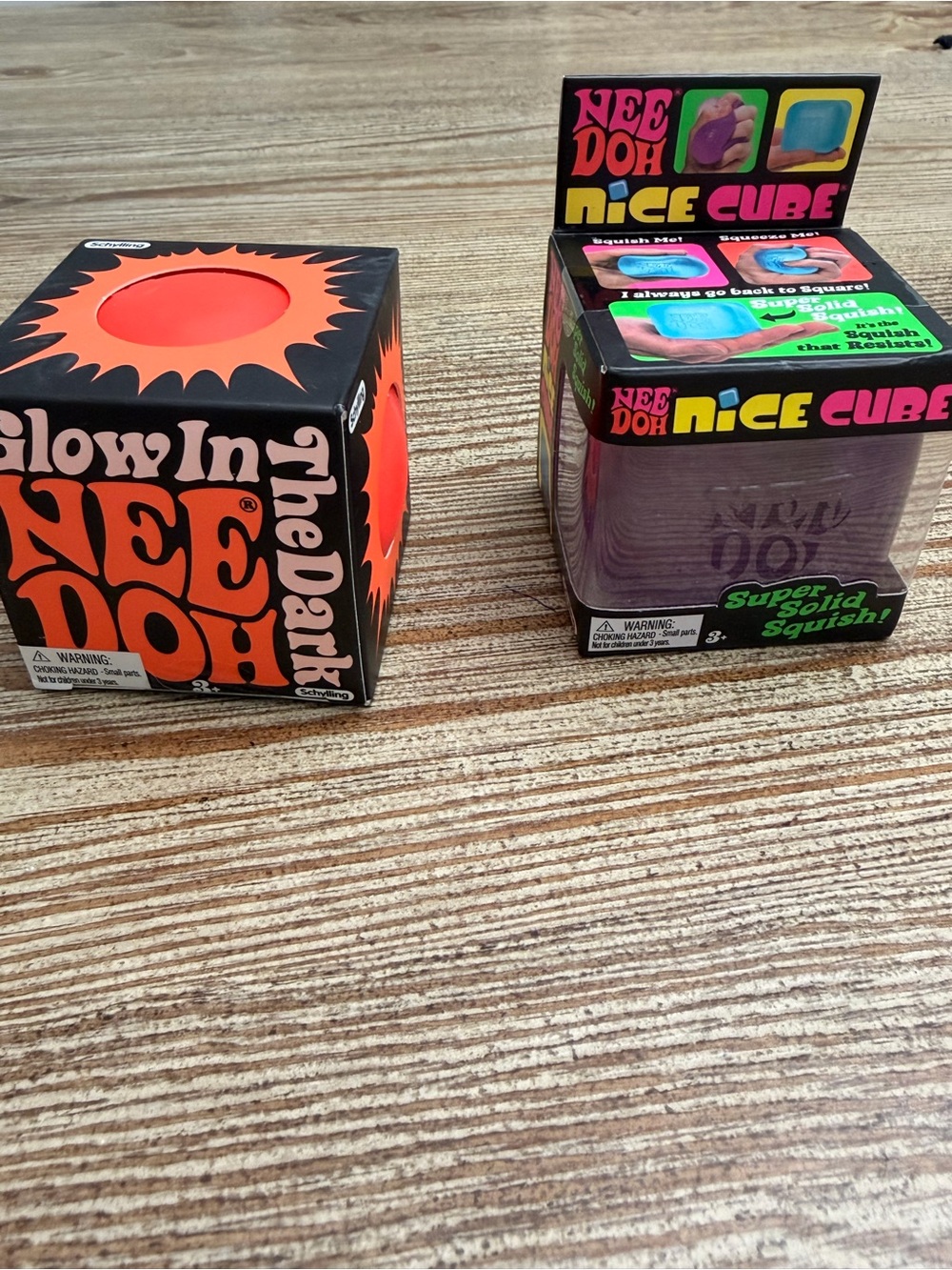 Aunthentic NEE DOH bunches Nice Cube Squish and Glow in the dark orange
